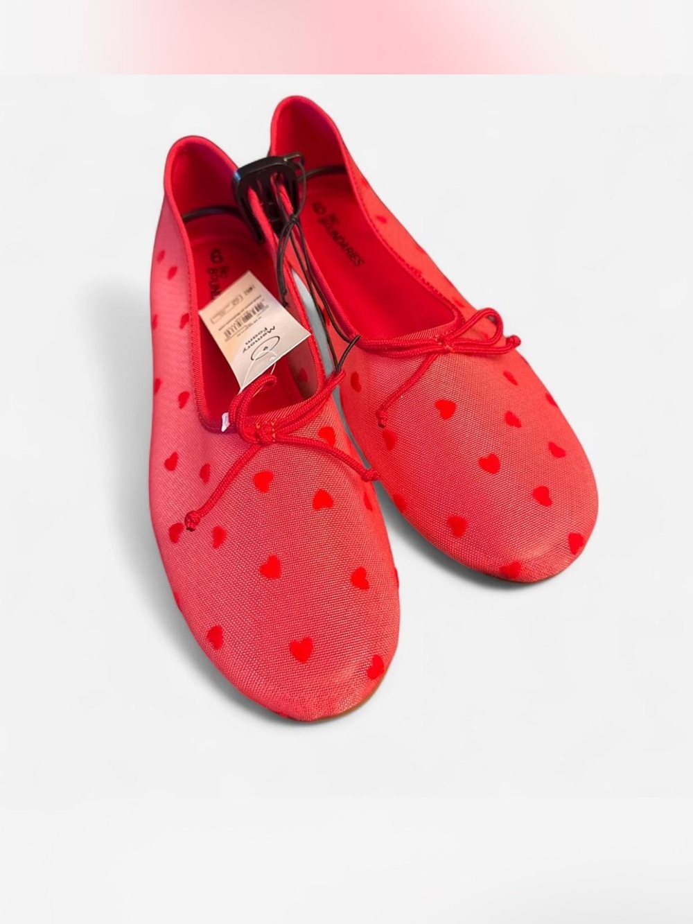 Red Heart Ballet Flats